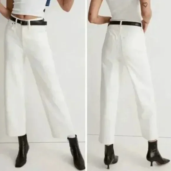 Madewell The Perfect Vintage Wide-Leg Crop Jean Tile White, 34