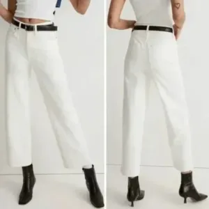 Madewell The Perfect Vintage Wide-Leg Crop Jean Tile White, 34