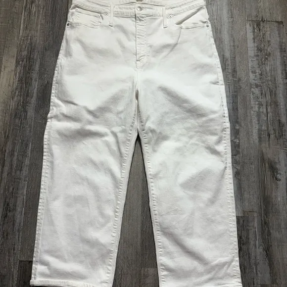 Madewell The Perfect Vintage Wide-Leg Crop Jean Tile White, 34