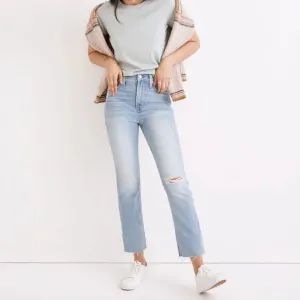 MADEWELL The Petite Perfect Vintage Jean in Coney Wash: Destroyed Edition {HH9}