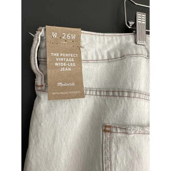 Madewell The Plus Perfect Vintage Wide Leg Crop Jean Edmunds Wash NEW Size 26W