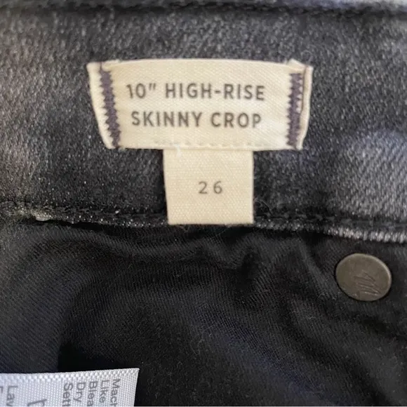 MADWELL 10in high rise skinny crop jeans