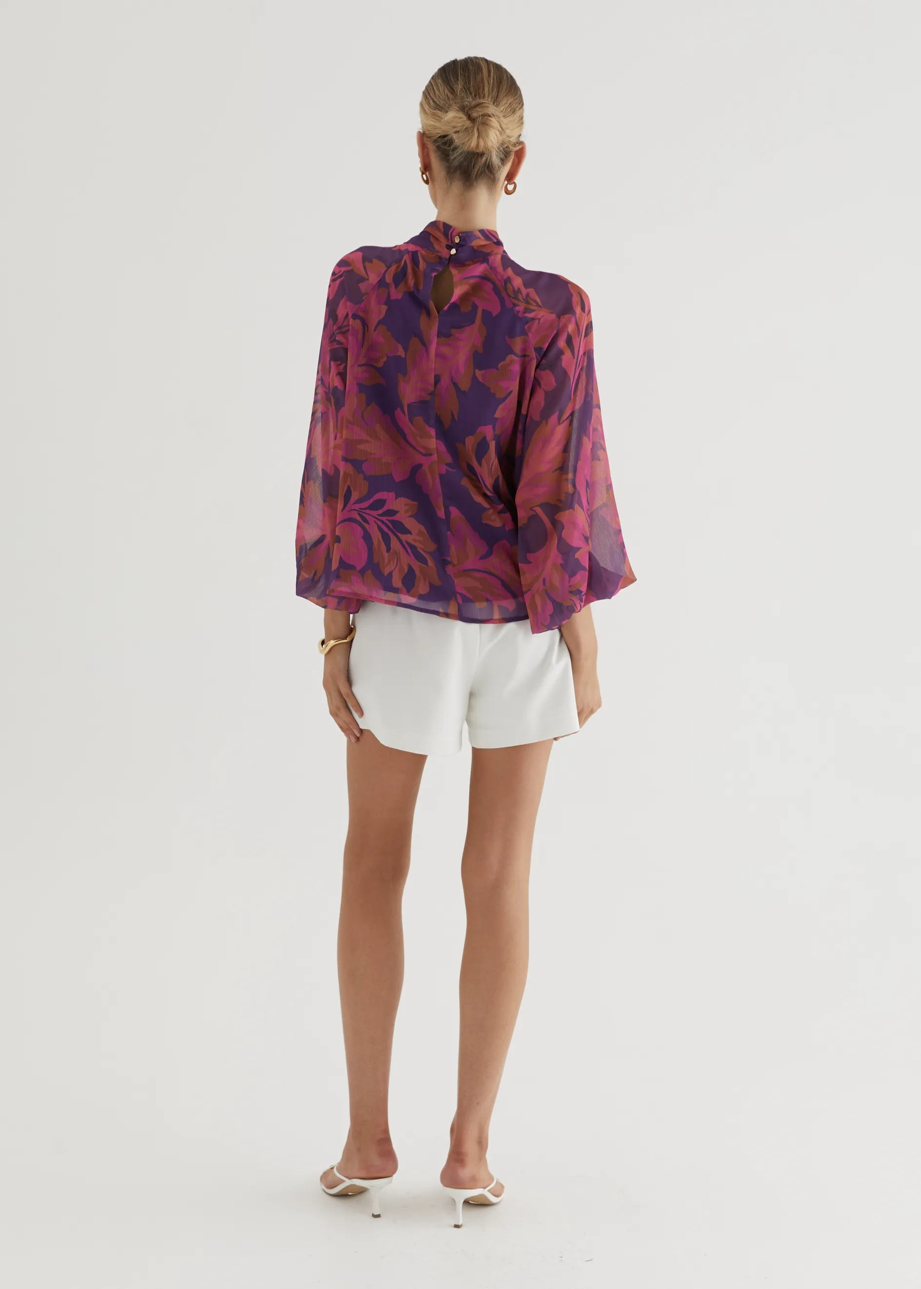 Magnolia Blouse - Magenta Floral