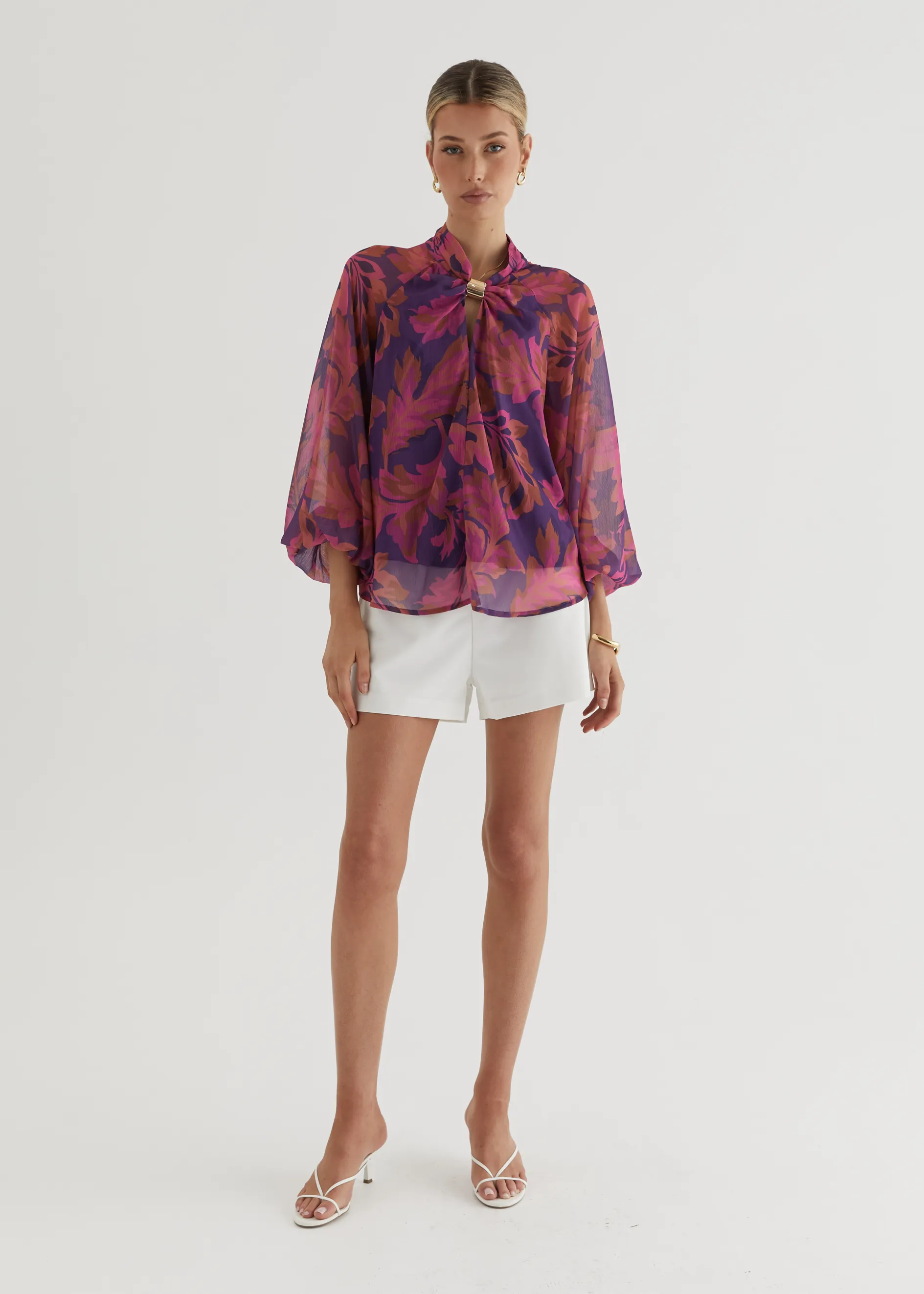 Magnolia Blouse - Magenta Floral
