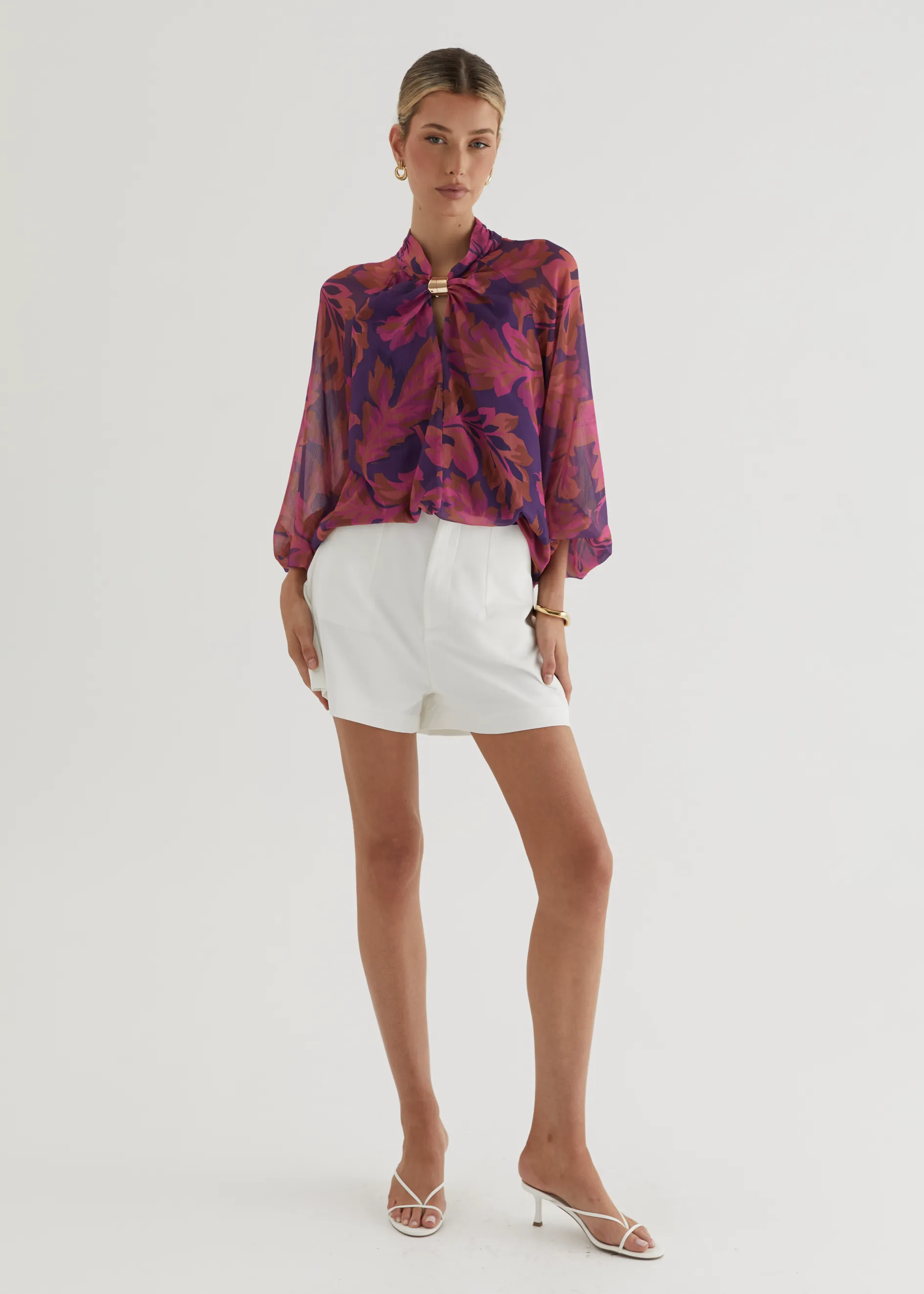 Magnolia Blouse - Magenta Floral