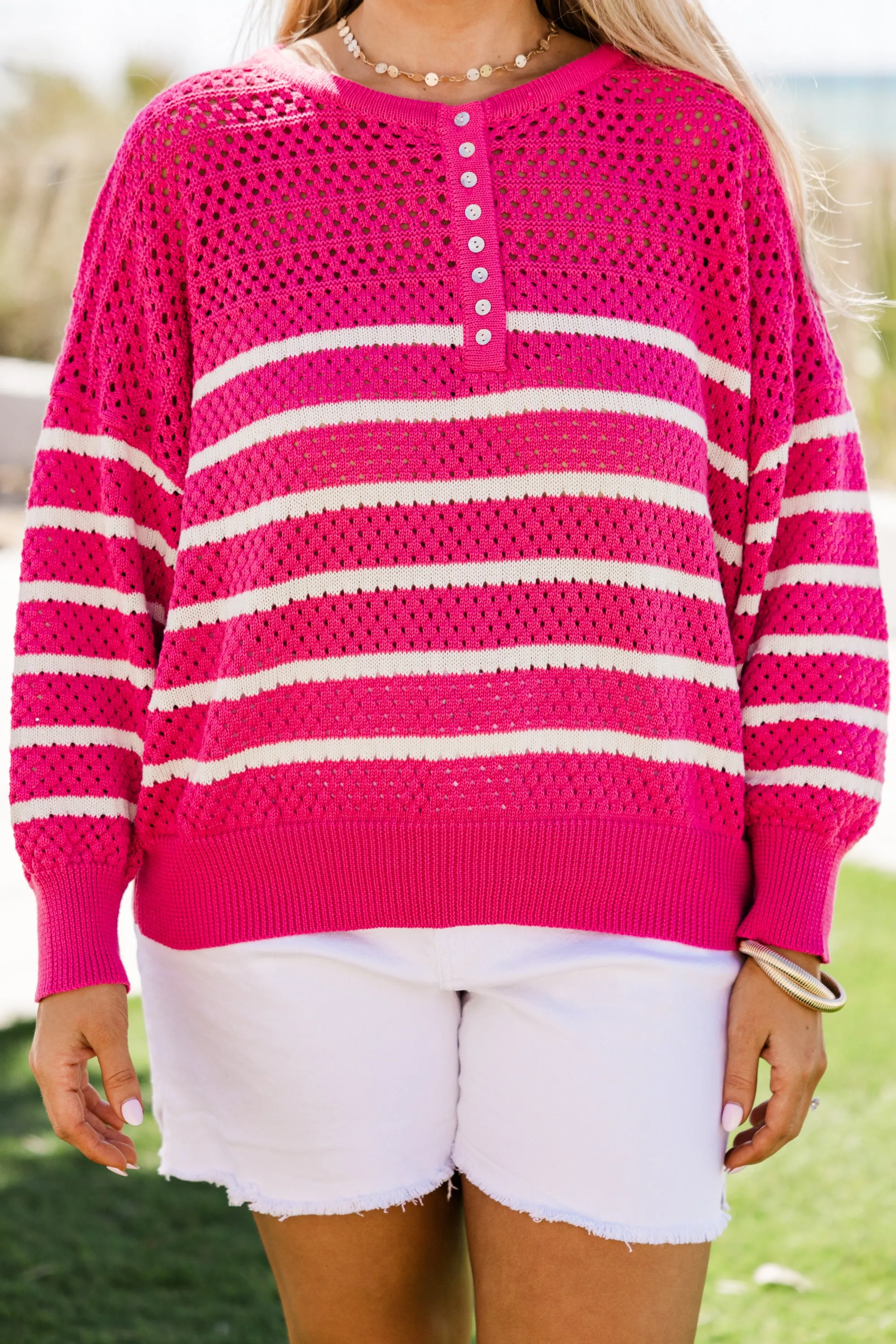 Make Connections Sweater, Pink