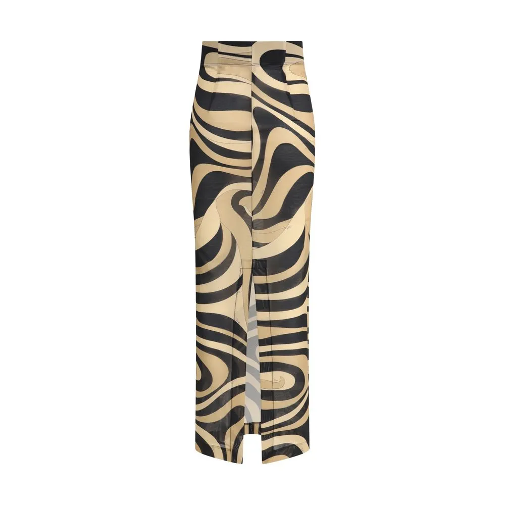 Marble print midi Skirt