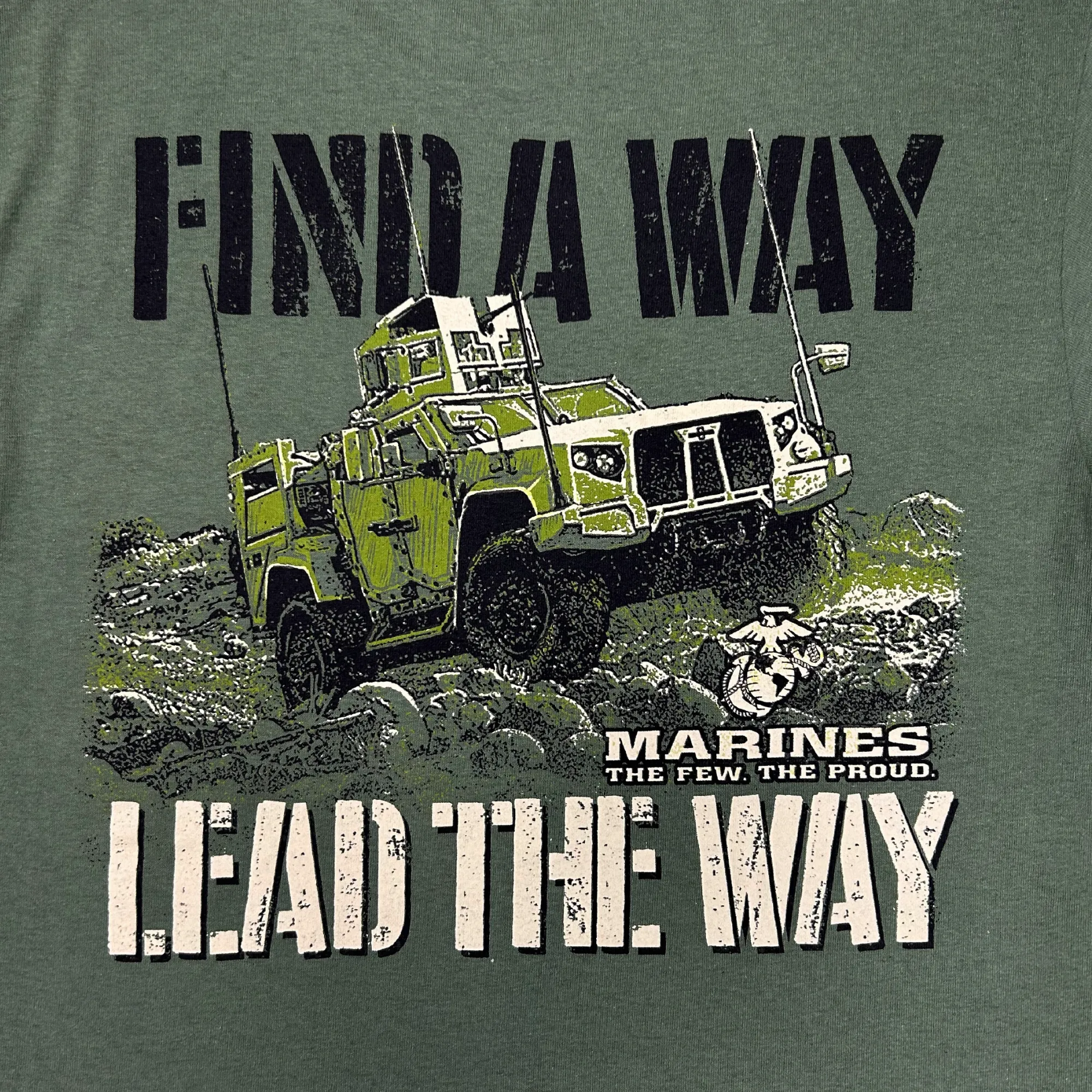 Marines Find A Way Lead The Way T-Shirt (OD Green)