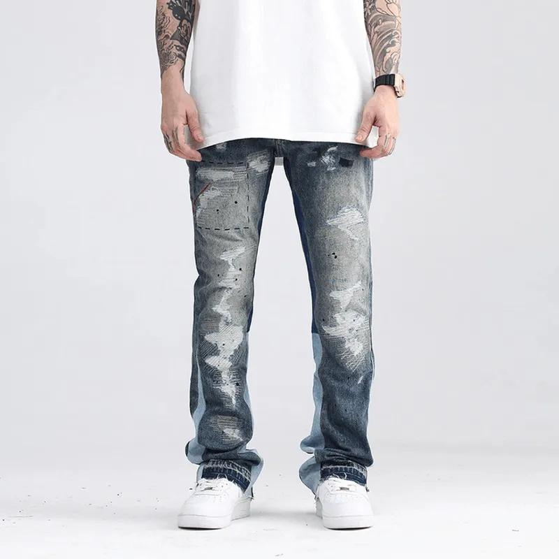 Mason | Blue Speckle Flare Jeans Men