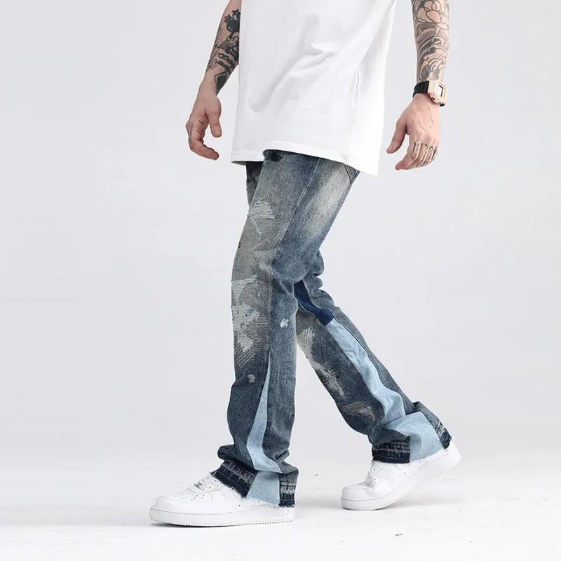Mason | Blue Speckle Flare Jeans Men
