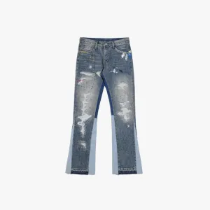 Mason | Blue Speckle Flare Jeans Men
