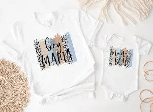 Matching Mini & Mama Mummy Personalised T-Shirt & Vest Boy Mama - White Only