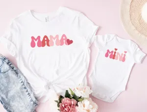 Matching Mini & Mama Mummy Personalised T-Shirt & Vest bubble - White Only