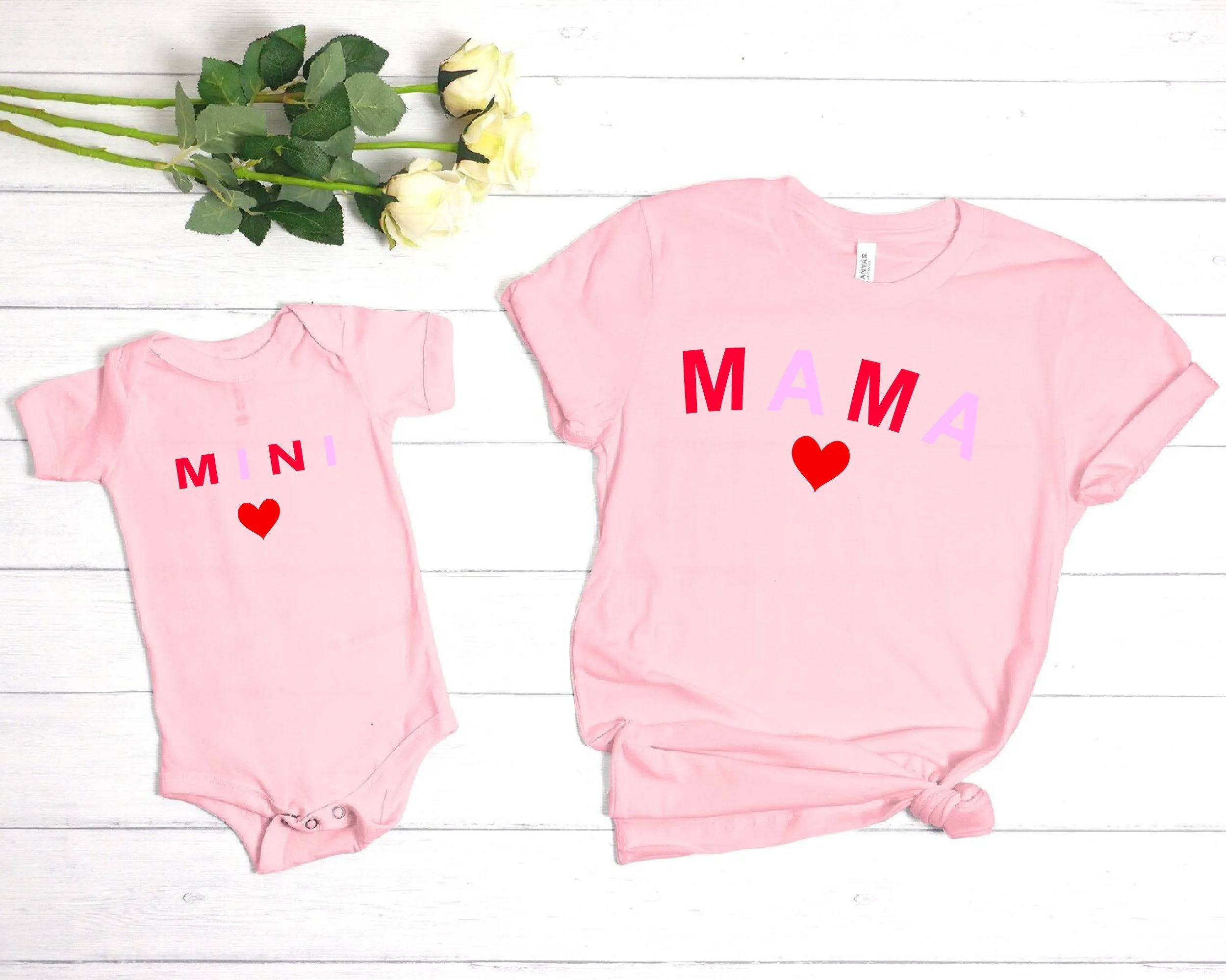 Matching Pink Mama & Mini T-shirts