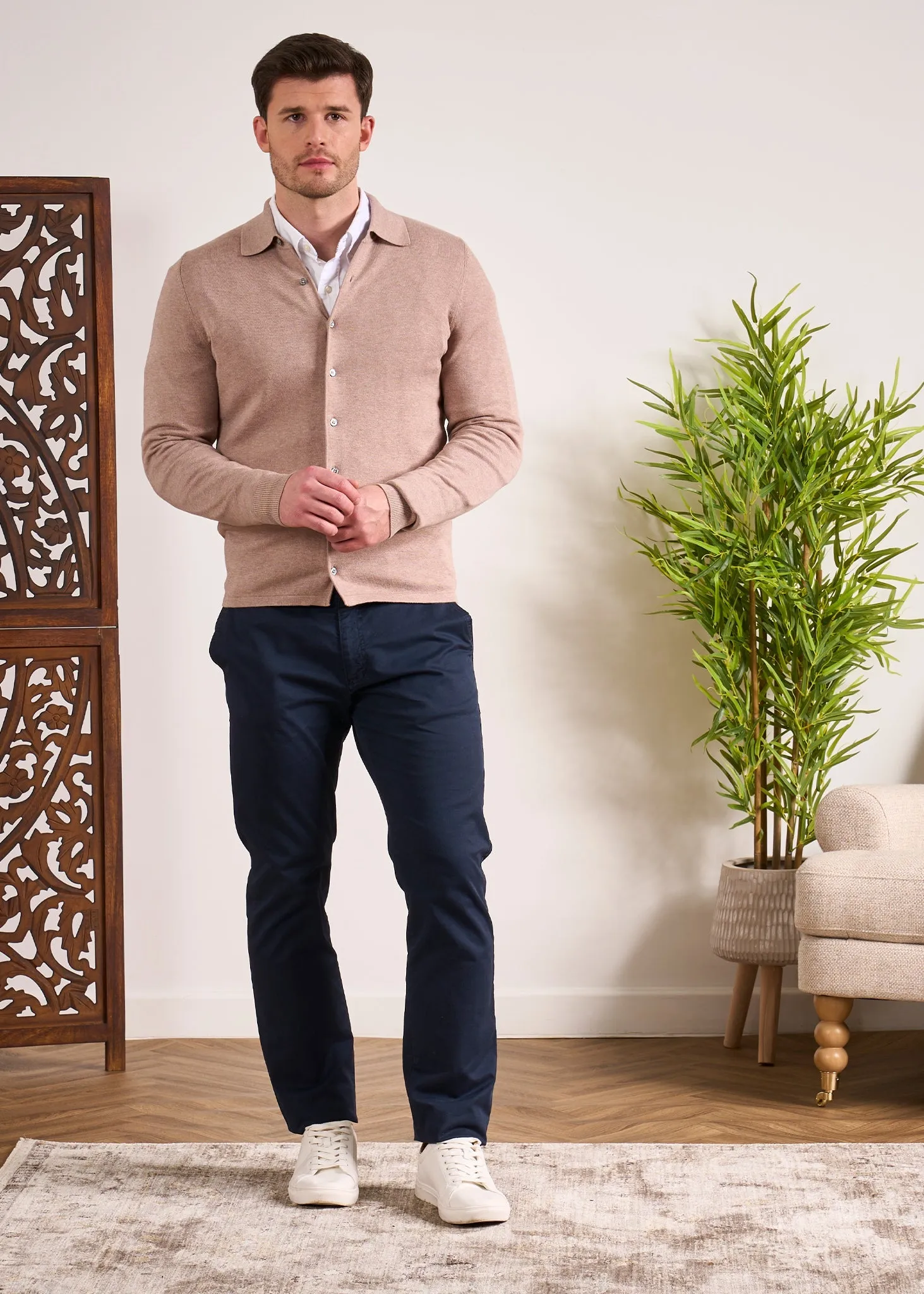 Medstead Men's Long Sleeve Shirt In Coffee