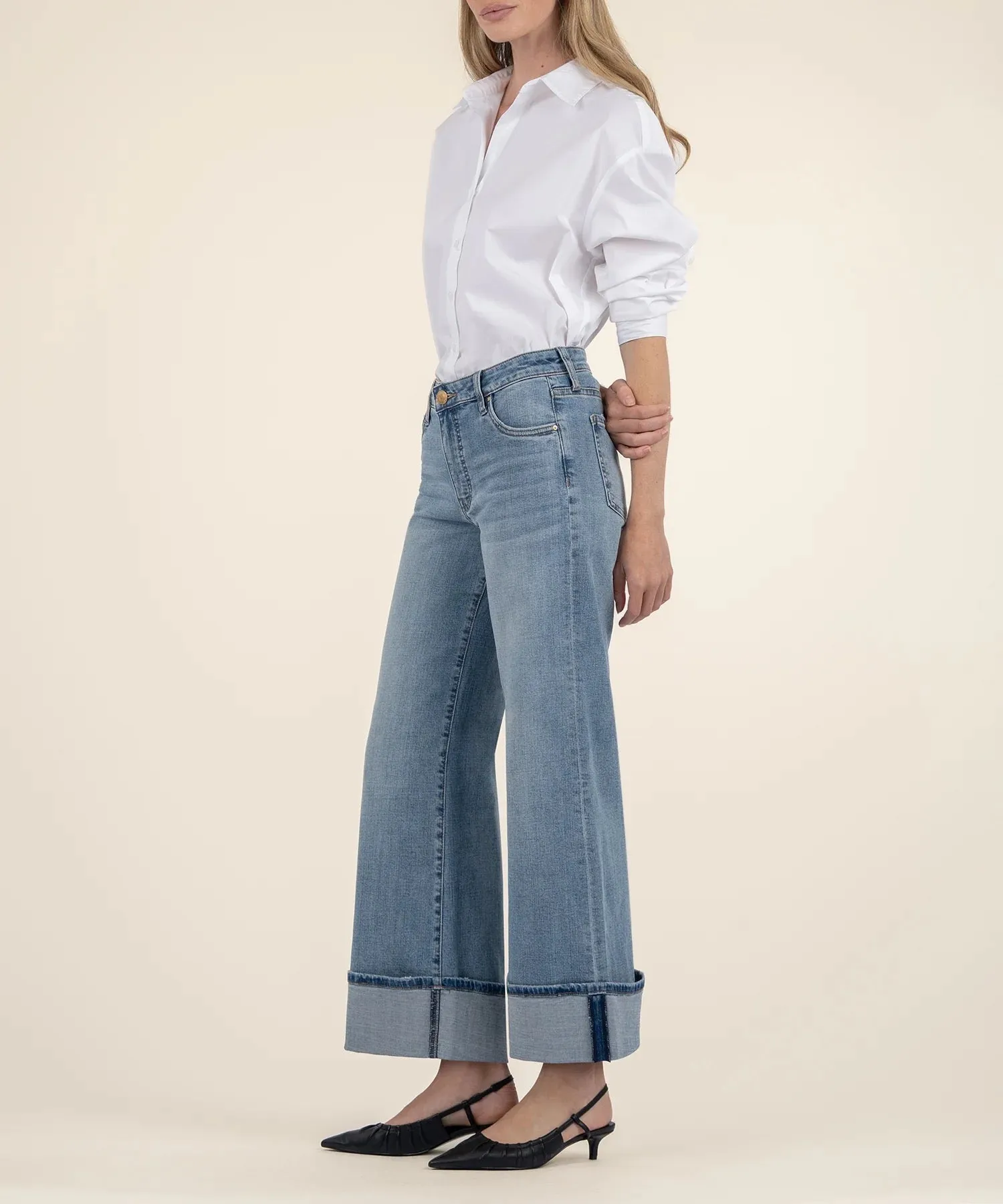 Meg High Rise Fab Ab Wide Leg Jeans