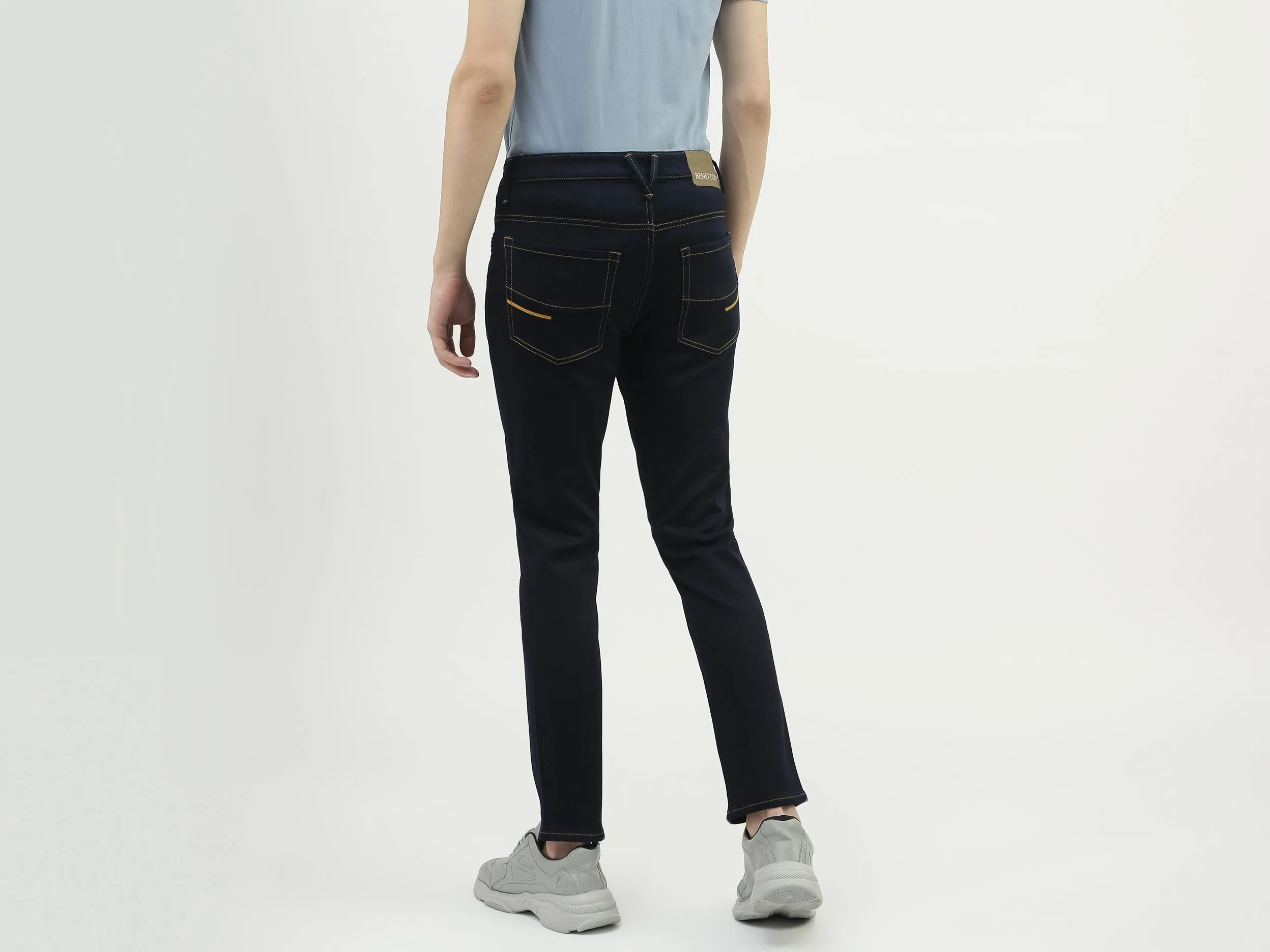 Men Solid Low Crotch Jeans