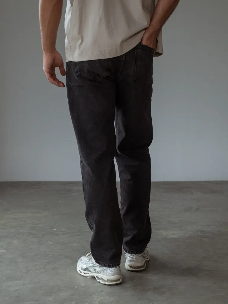 MEN STRAIGHT JEAN  - BLACK VINTAGE