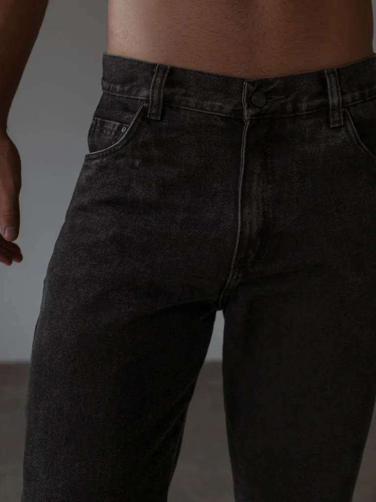 MEN STRAIGHT JEAN  - BLACK VINTAGE