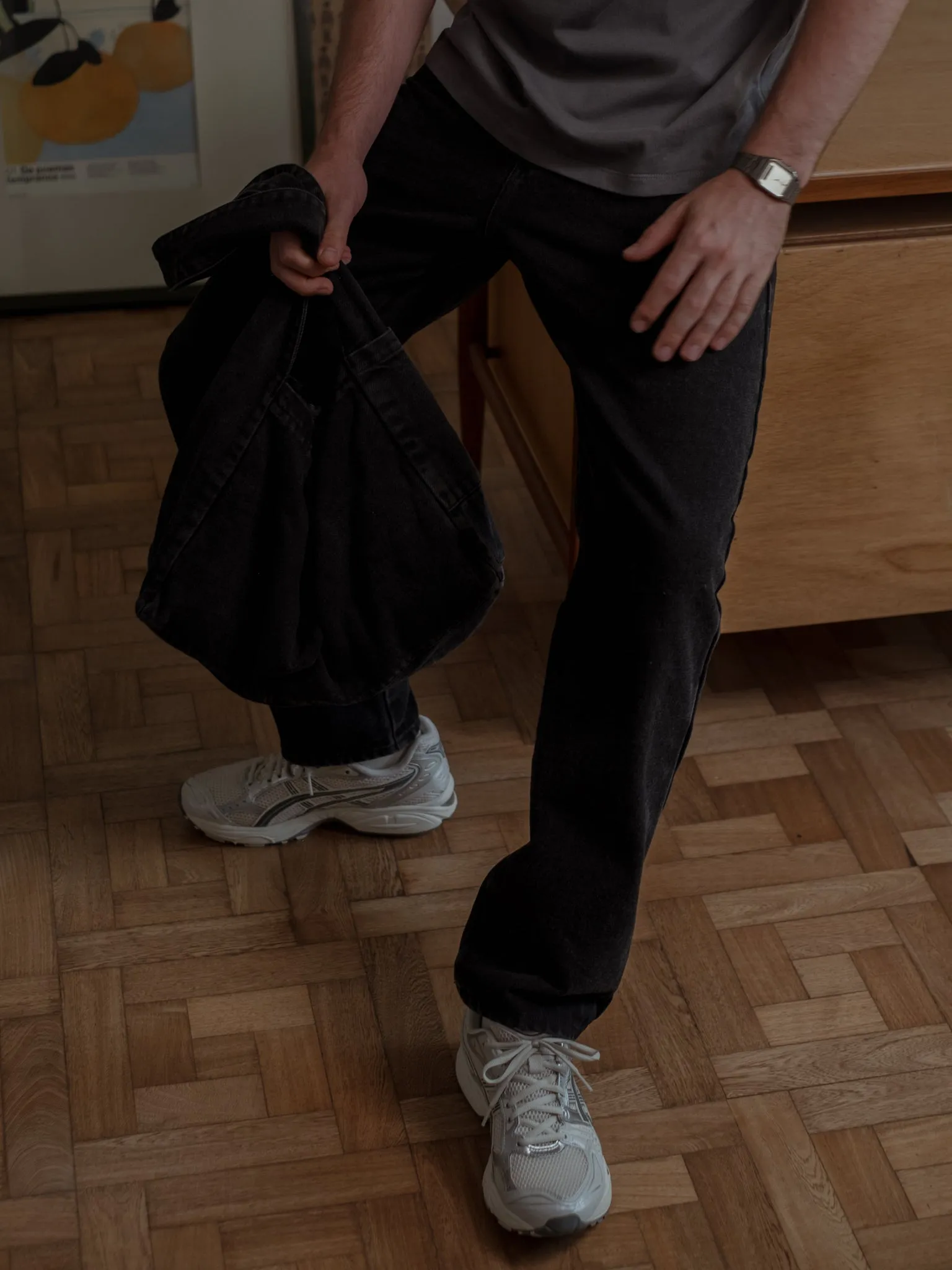 MEN STRAIGHT JEAN  - BLACK VINTAGE