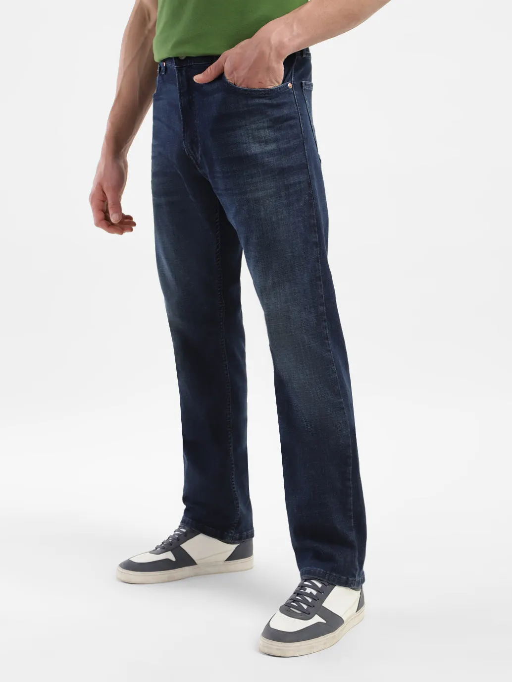 Men's 551 Blue Loose Straight Fit Mid Rise Jeans