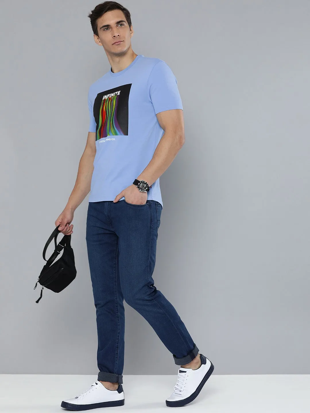 Men's Graphic Print Crew Neck T-shirt