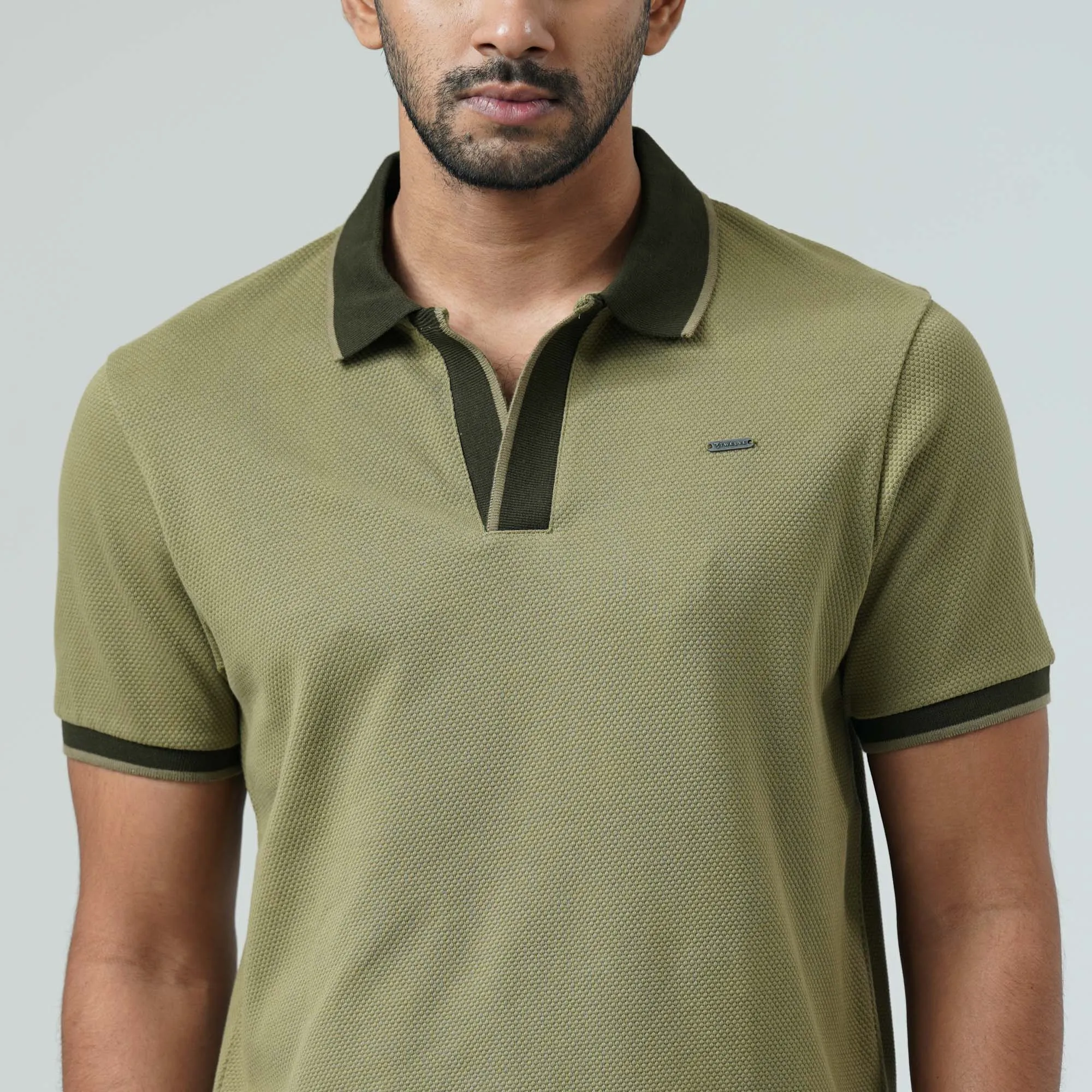 Mens Olive Polo T-Shirt