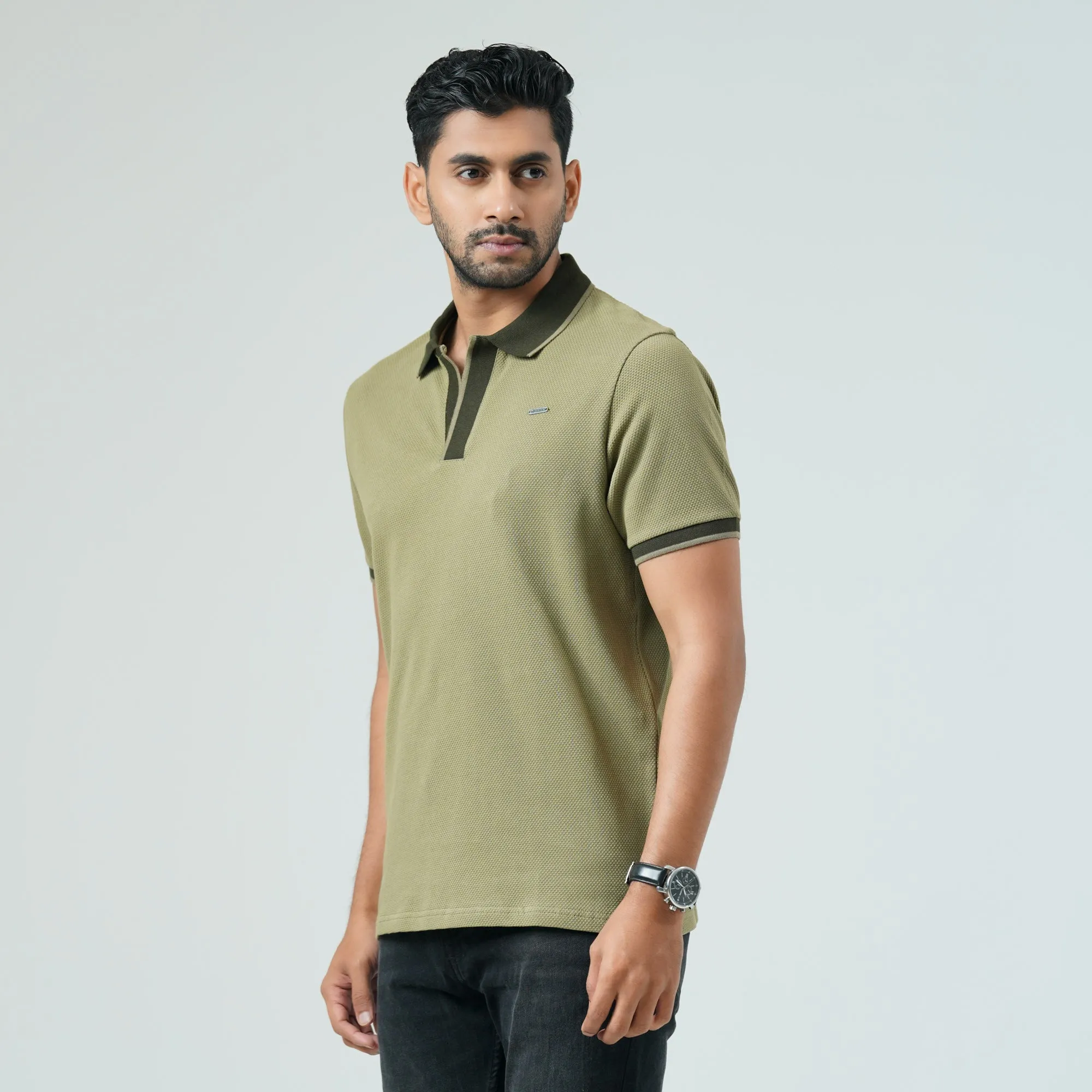 Mens Olive Polo T-Shirt