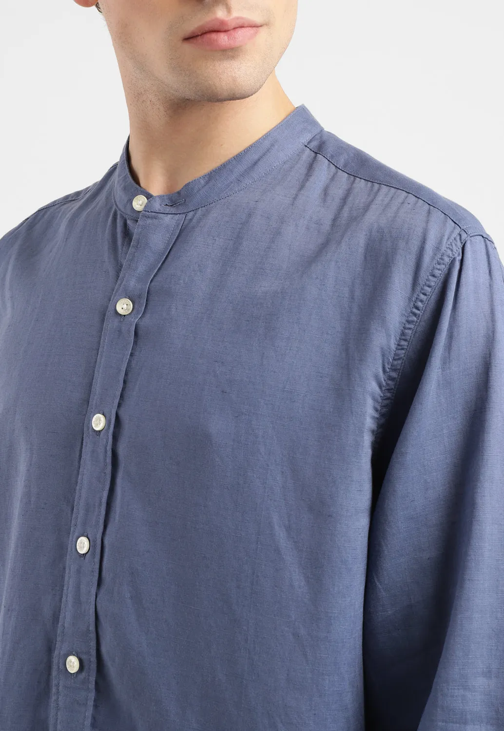 Men's Solid Slim Fit Linen Shirt