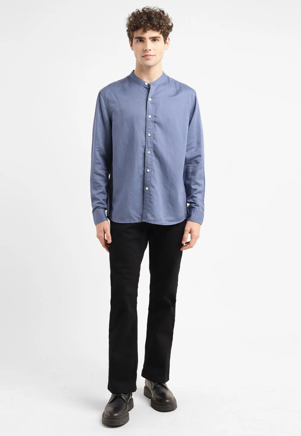 Men's Solid Slim Fit Linen Shirt