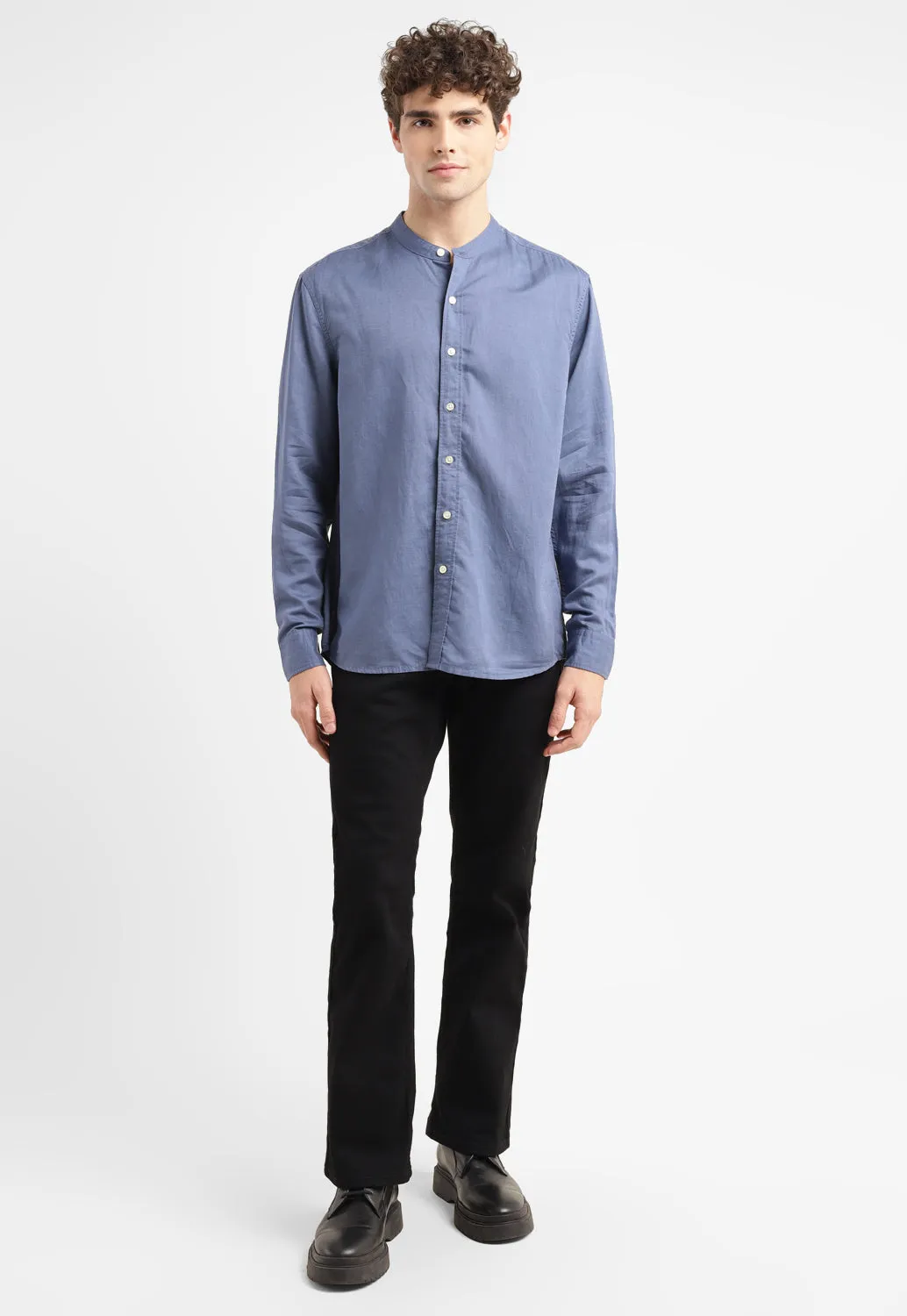 Men's Solid Slim Fit Linen Shirt