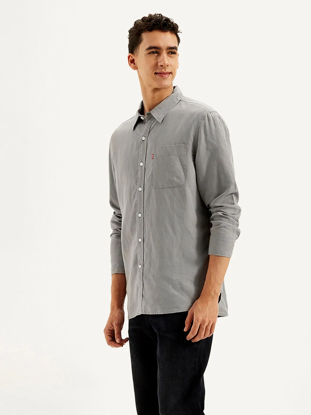 Men's Solid Slim Fit Linen Shirt