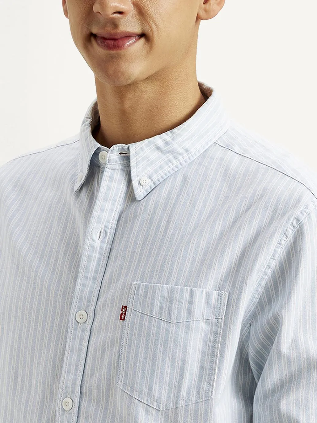 Men's Striped Slim Fit Oxford Shirt