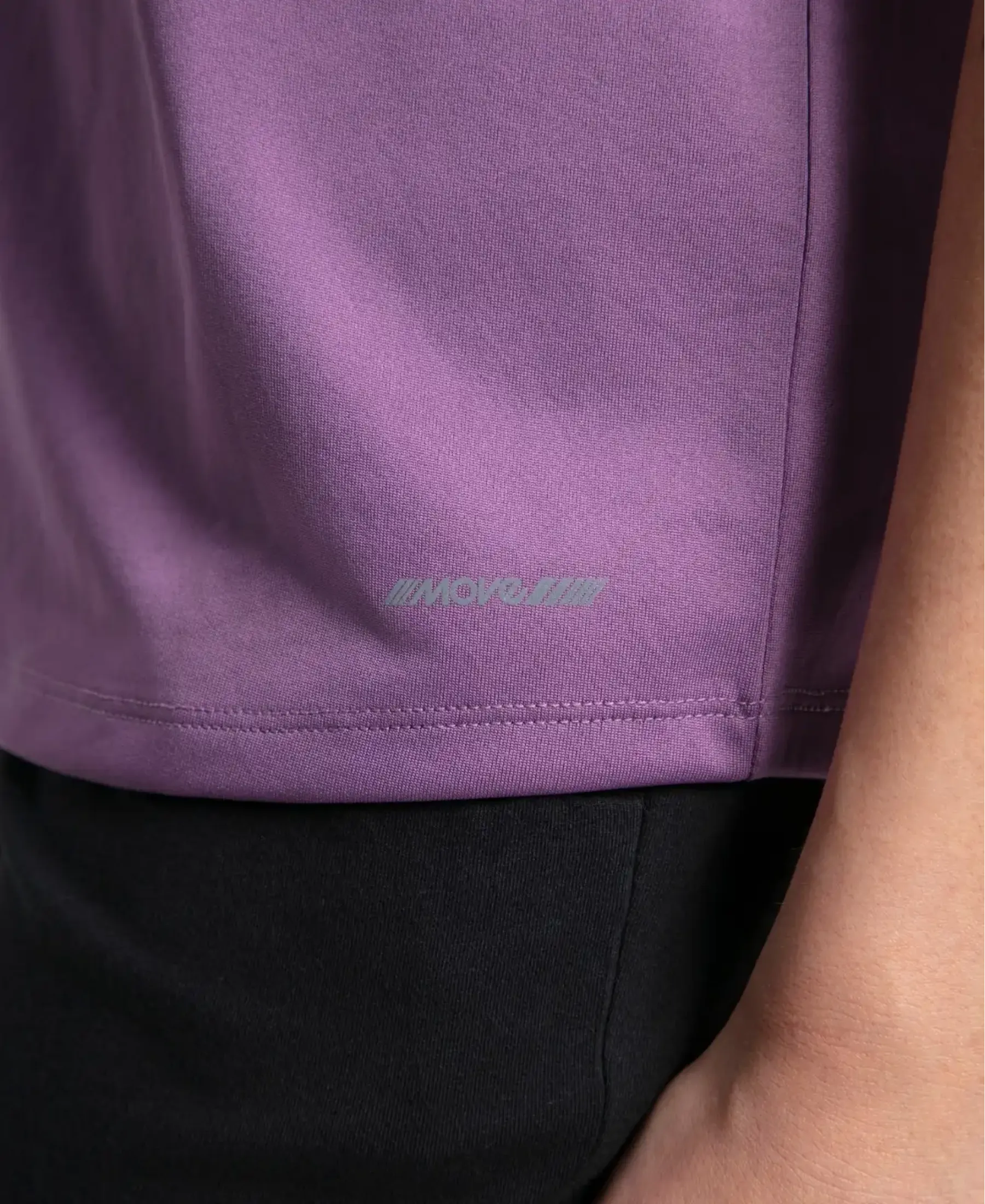 Microfiber Polyester Fabric Relaxed Fit Solid Round Neck Half Sleeve T-Shirt - Chinese Violet