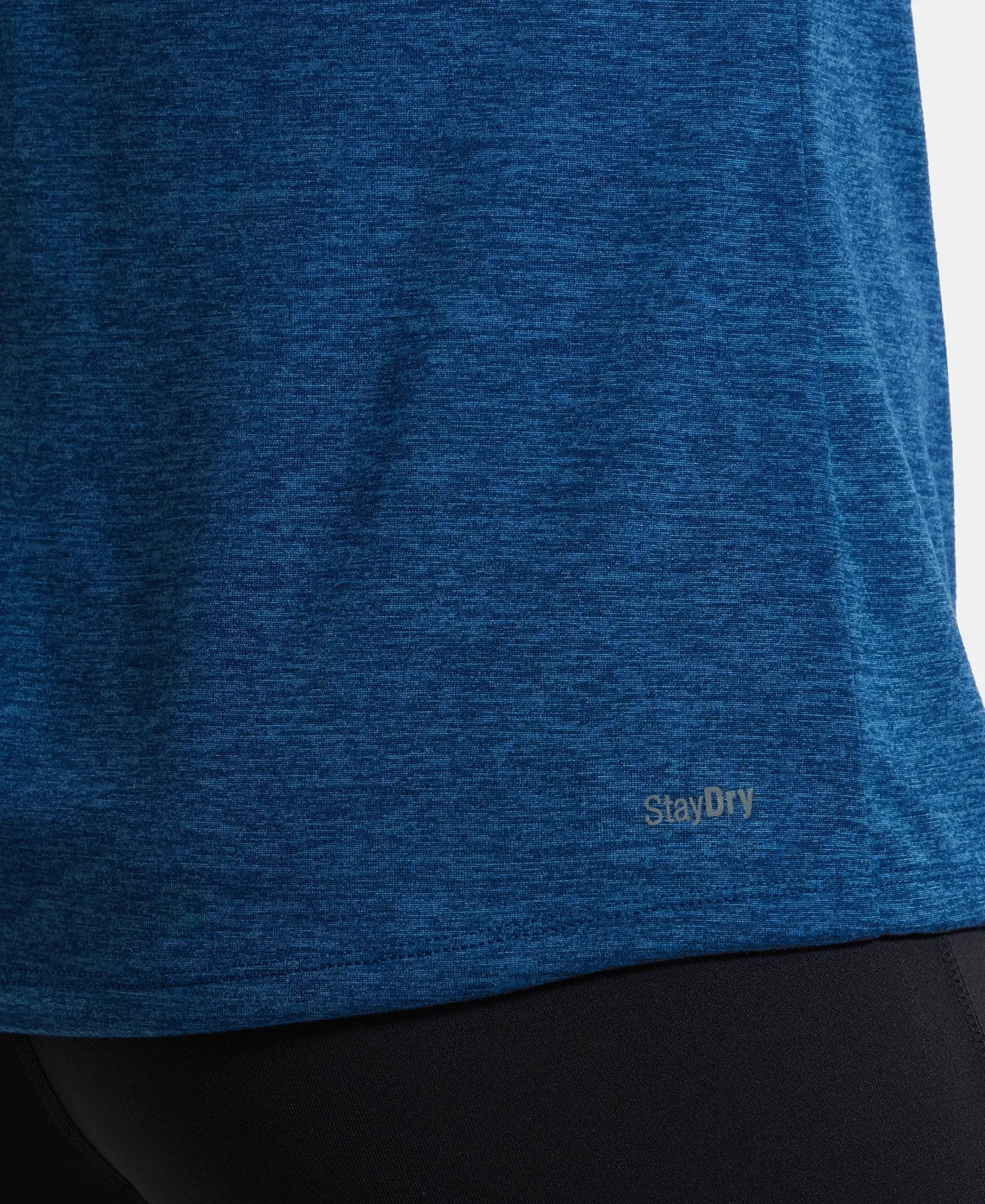 Microfiber Polyester Fabric Relaxed Fit Solid Round Neck Half Sleeve T-Shirt - Poseidon