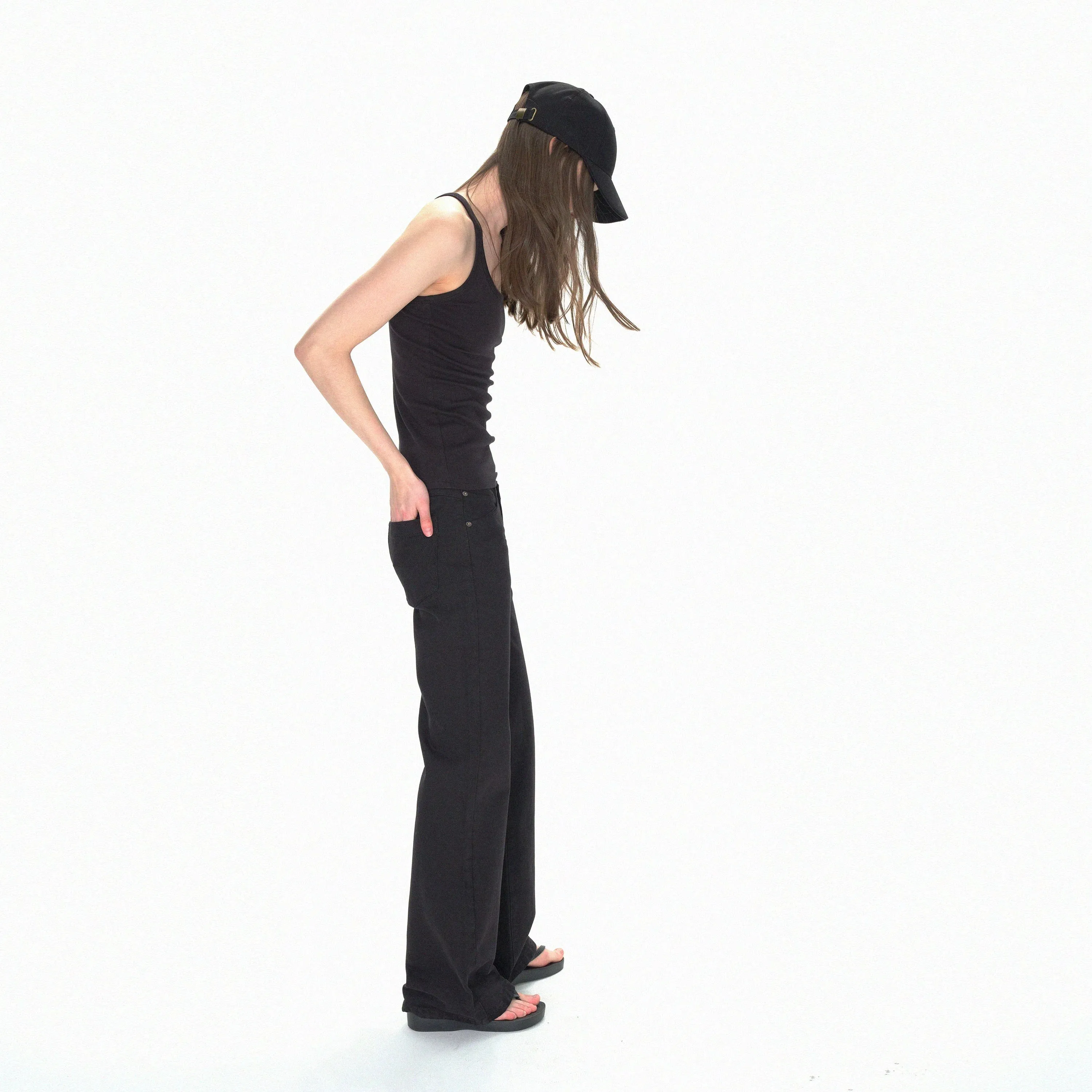 Mid-Rise Flared Denim Pants