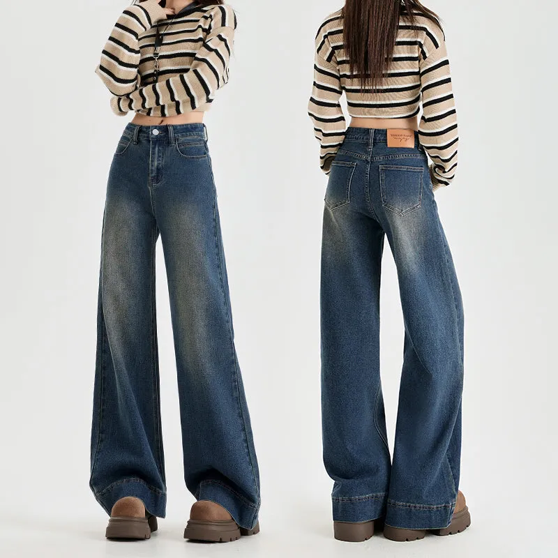 Mid Waist Elastic Stretch Flared Jeans