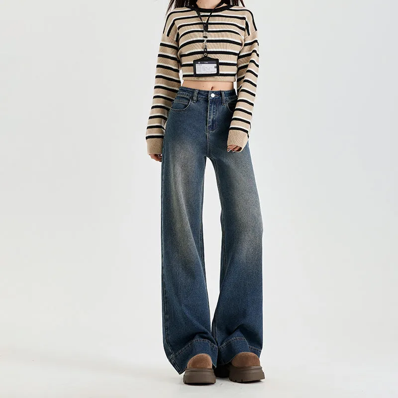 Mid Waist Elastic Stretch Flared Jeans