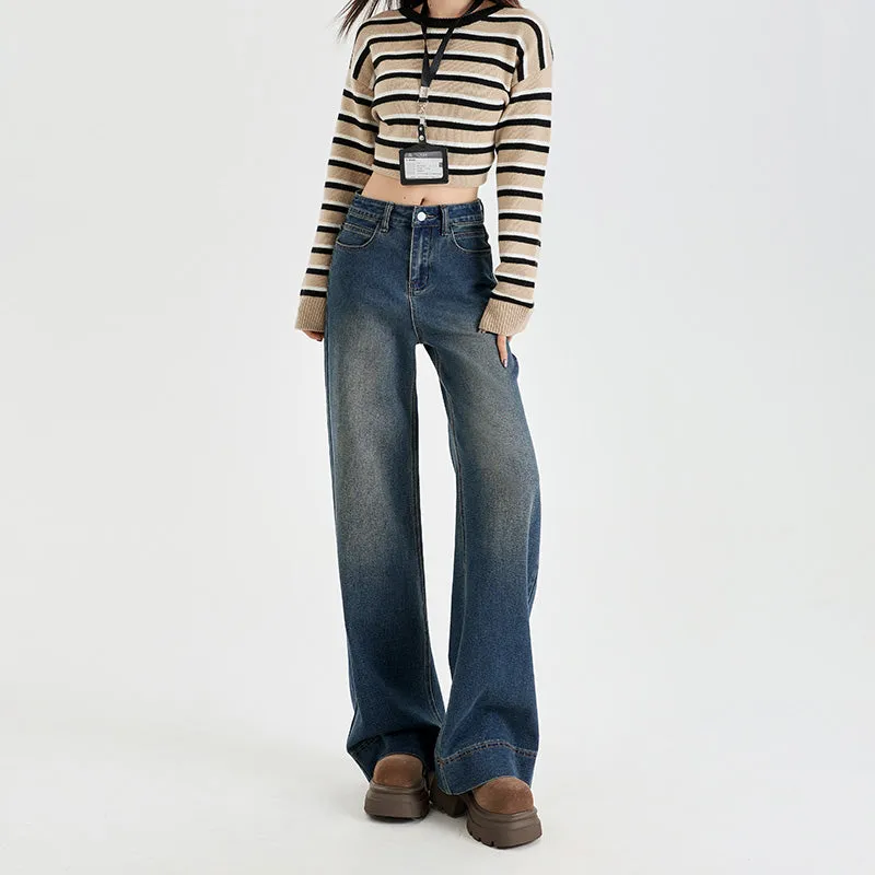 Mid Waist Elastic Stretch Flared Jeans