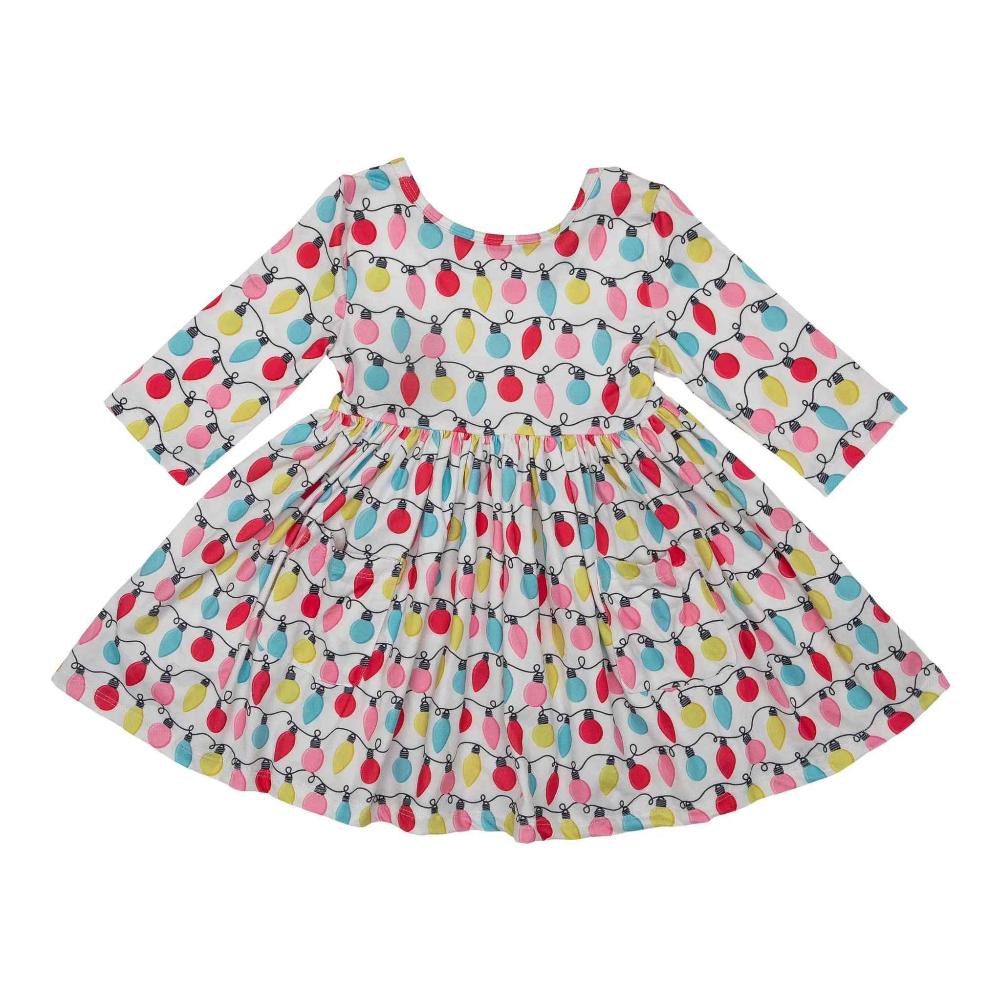 Mila & Rose Merry & Bright 3/4 Sleeve Twirl Dress w/Pockets