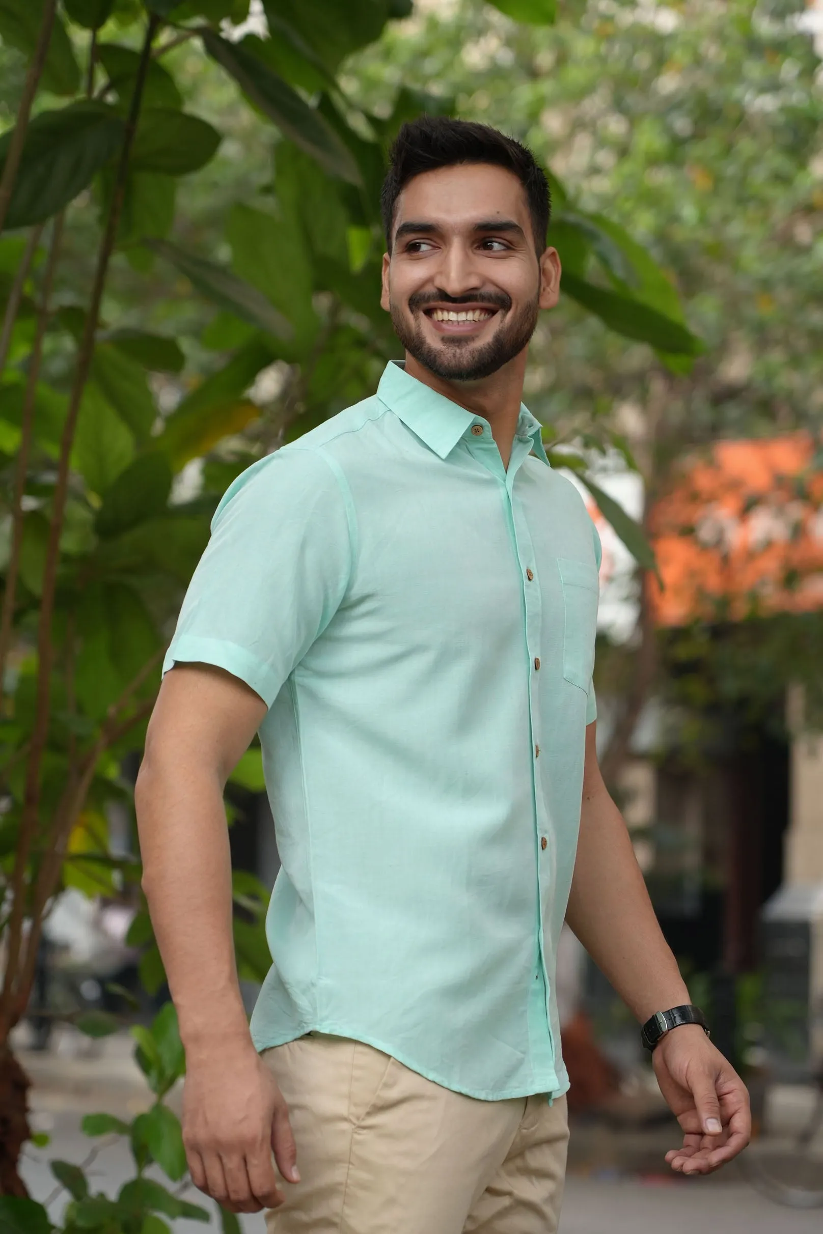 Mint Green · Half Sleeve Shirt