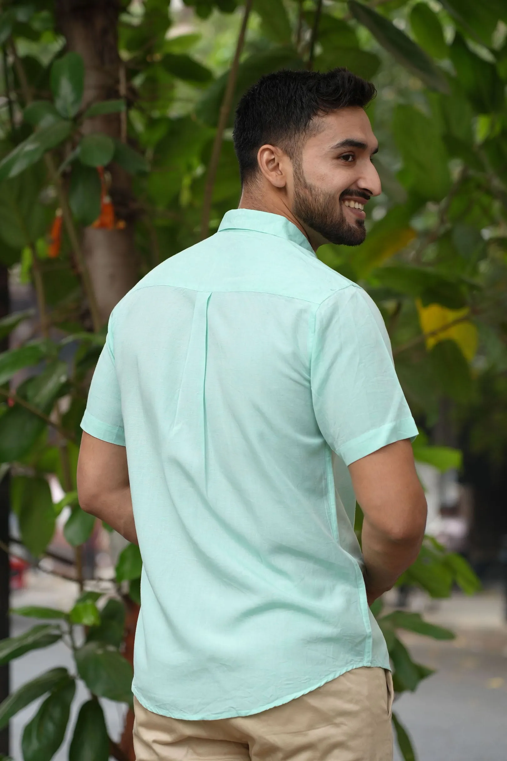 Mint Green · Half Sleeve Shirt