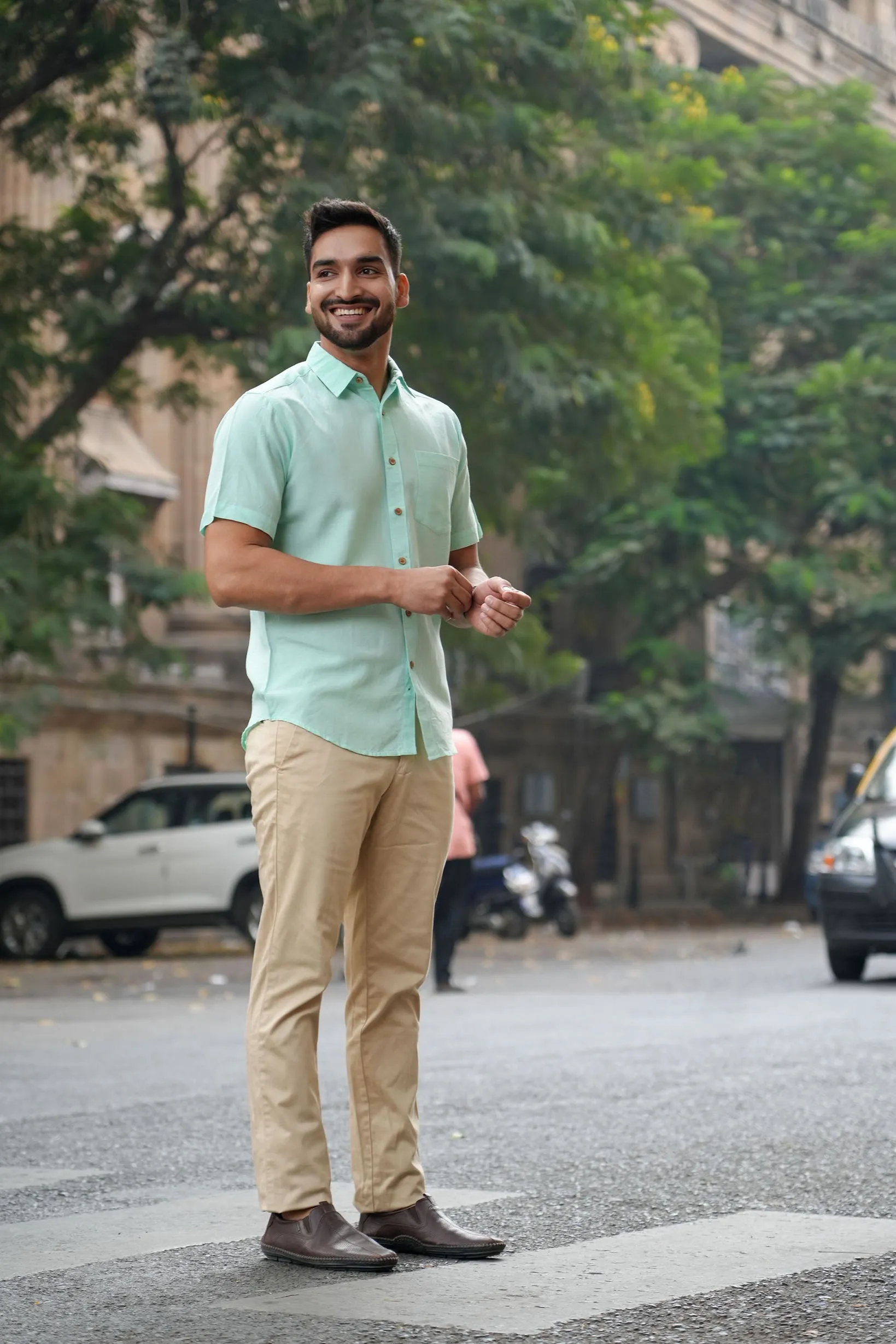 Mint Green · Half Sleeve Shirt