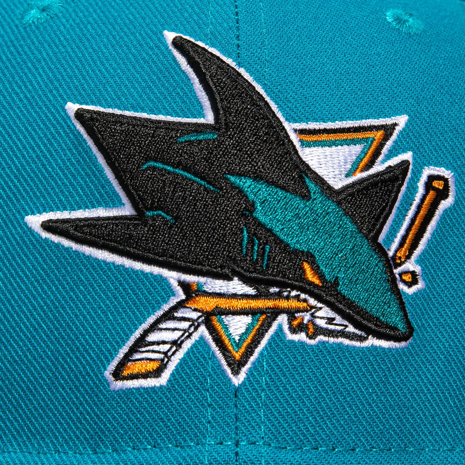 Mitchell & Ness San Jose Sharks 20th Anniversary Patch Hat - Teal, Black