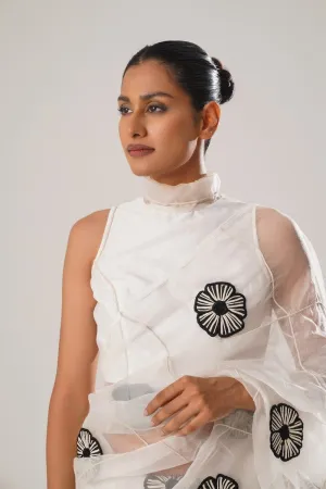 MJ CHANDERI BLOUSE (WHITE)