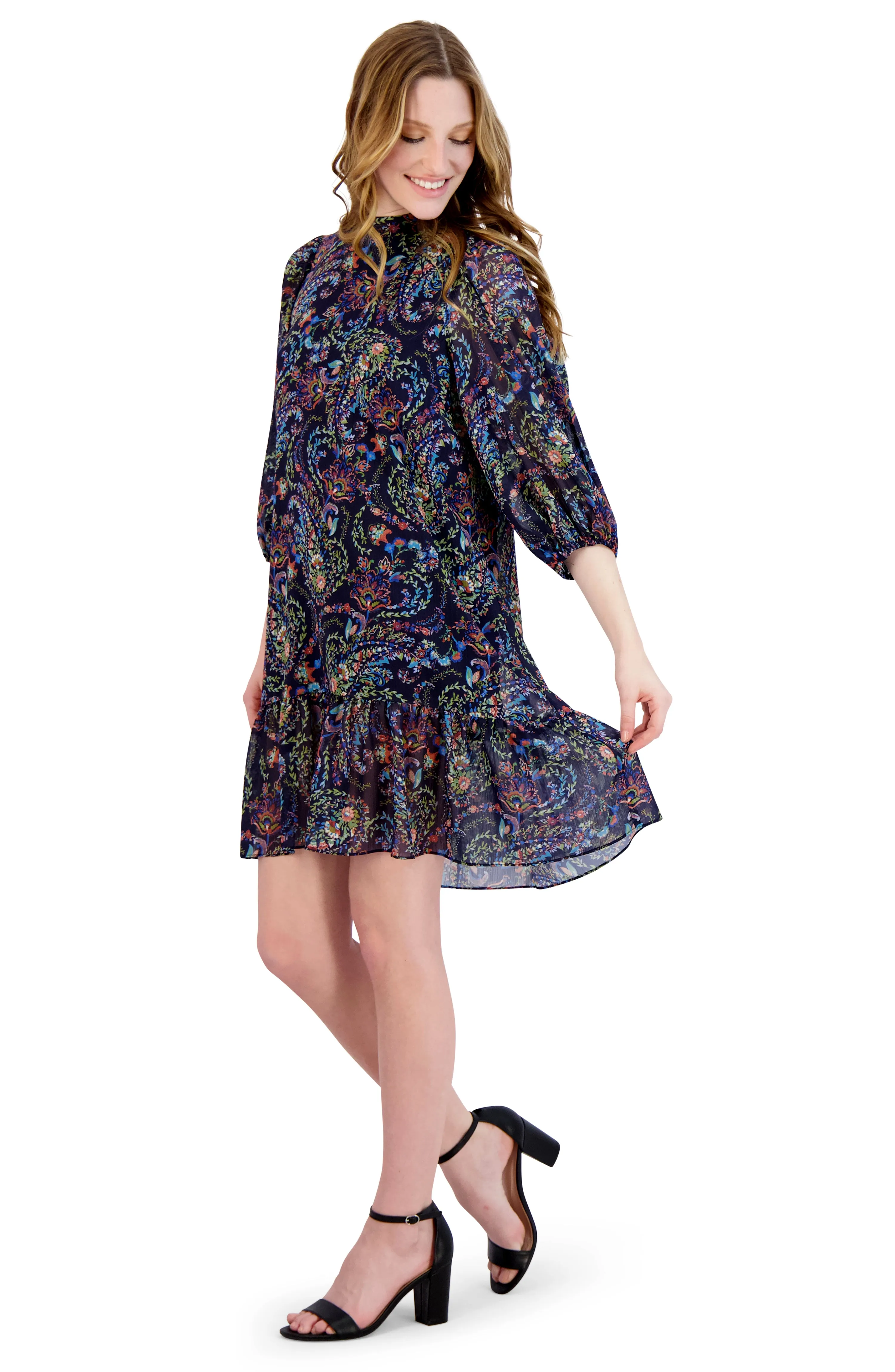Mock Neck Easy Dress