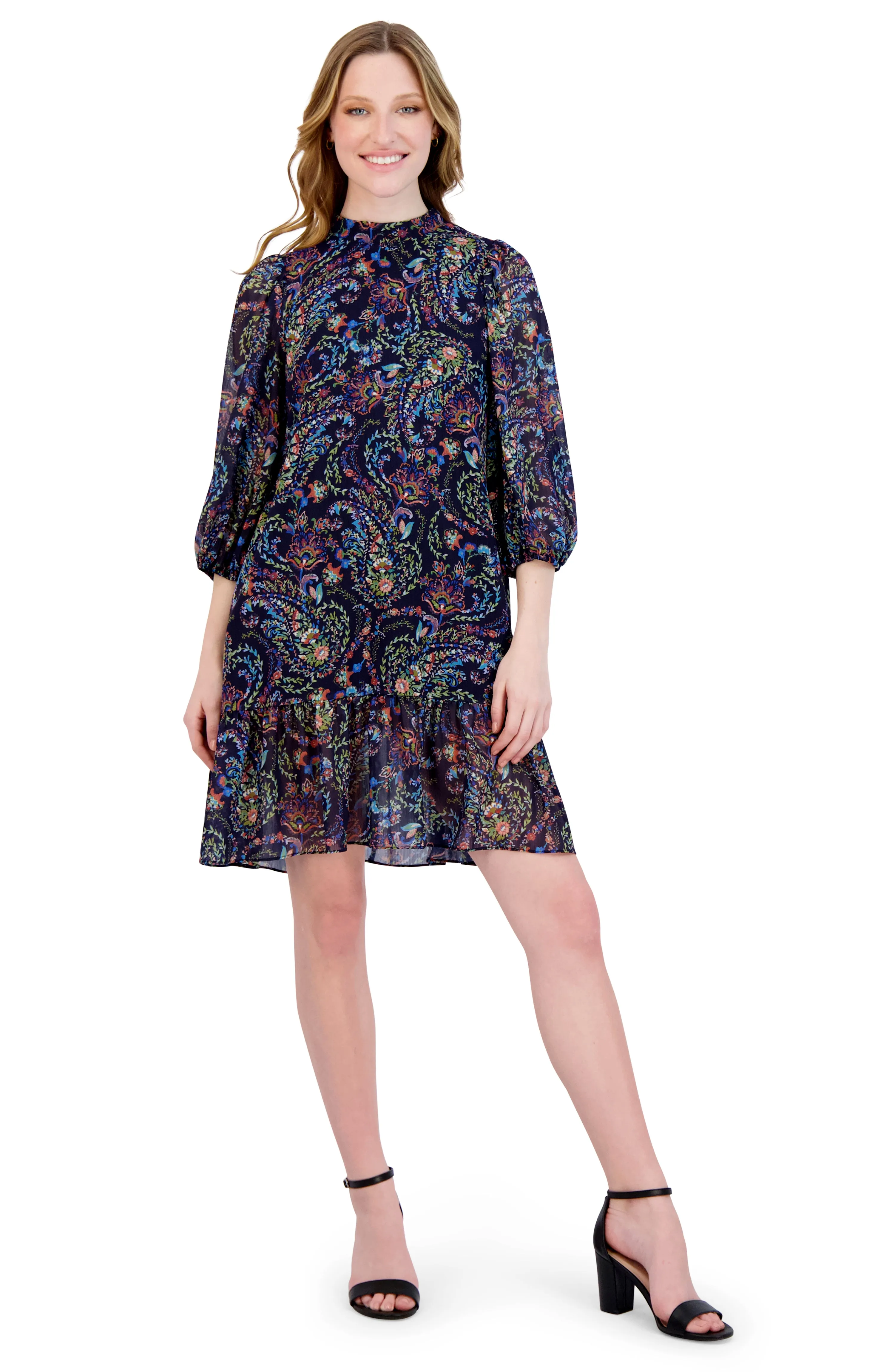 Mock Neck Easy Dress