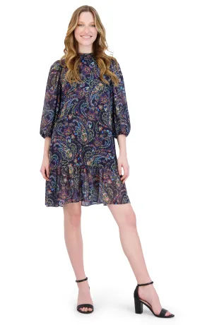 Mock Neck Easy Dress