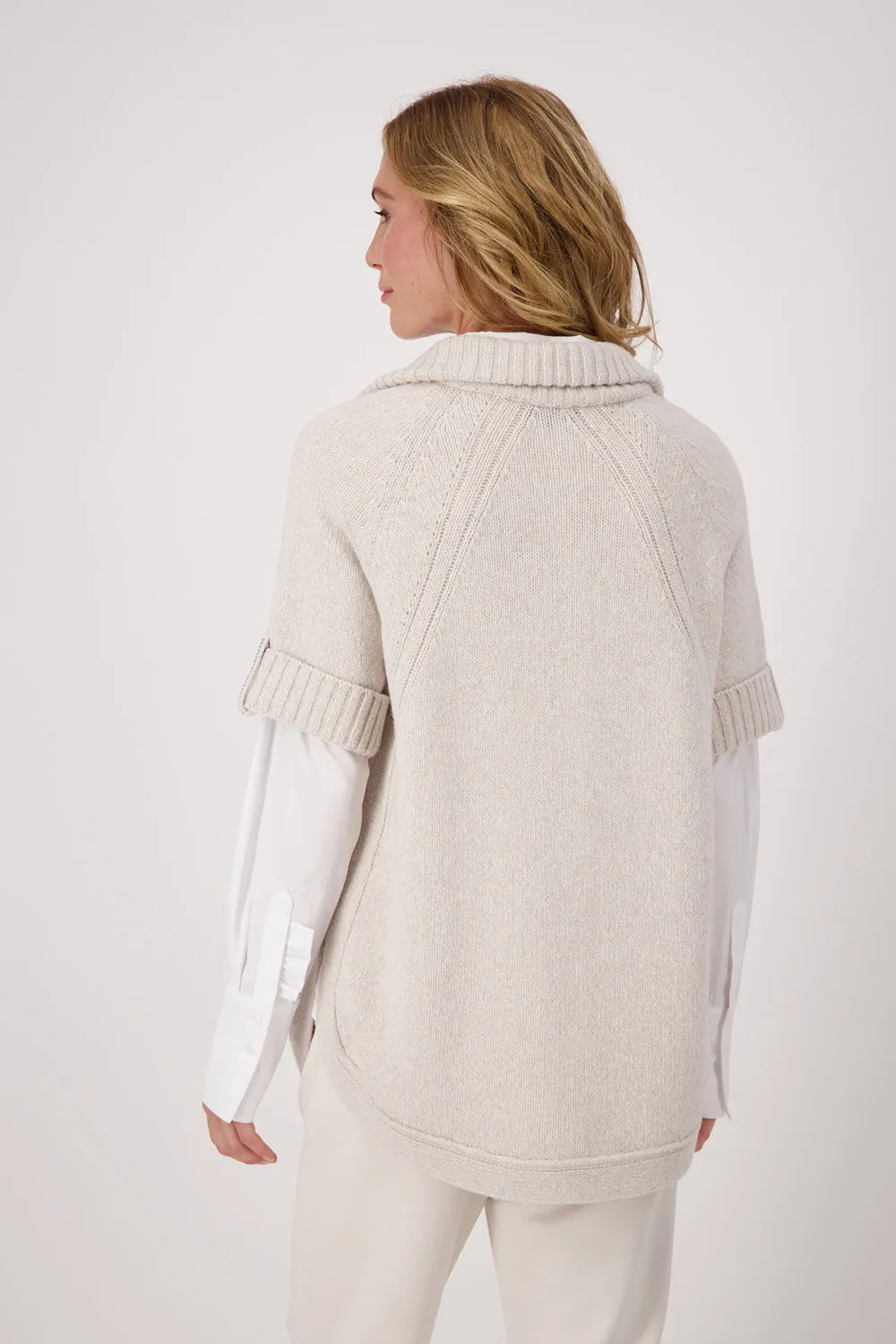 Monari Knitted Jacket with Stand Up Collar M806676