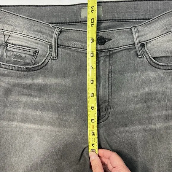 MOTHER The Dropout Ankle Jean in Last Chance Saloon SIze 28 Gray Stretch Denim